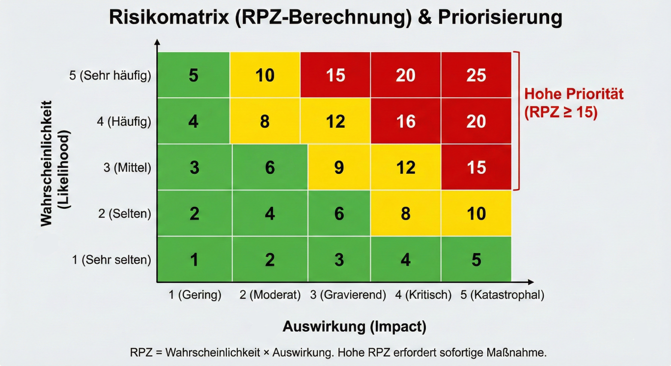Risikomatrix zur objektiven Bewertung von Ursachen