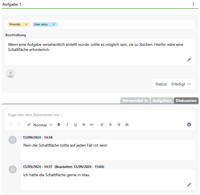 Füge Kommentare hinzu oder leite Diskussionen
