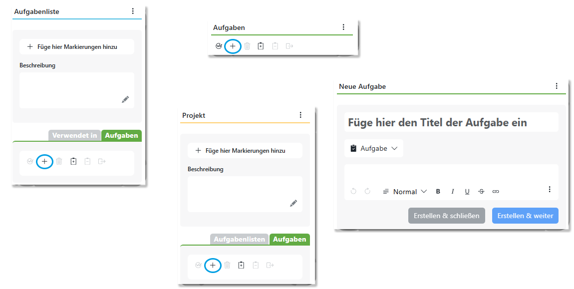 Aufgaben planen